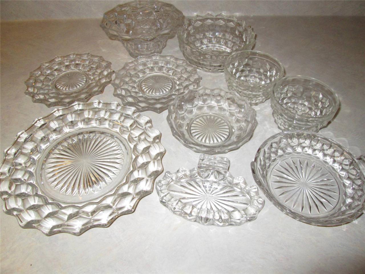 Vintage Lot of 10 Fostoria American Glasss Ashtray Bowls Dishes