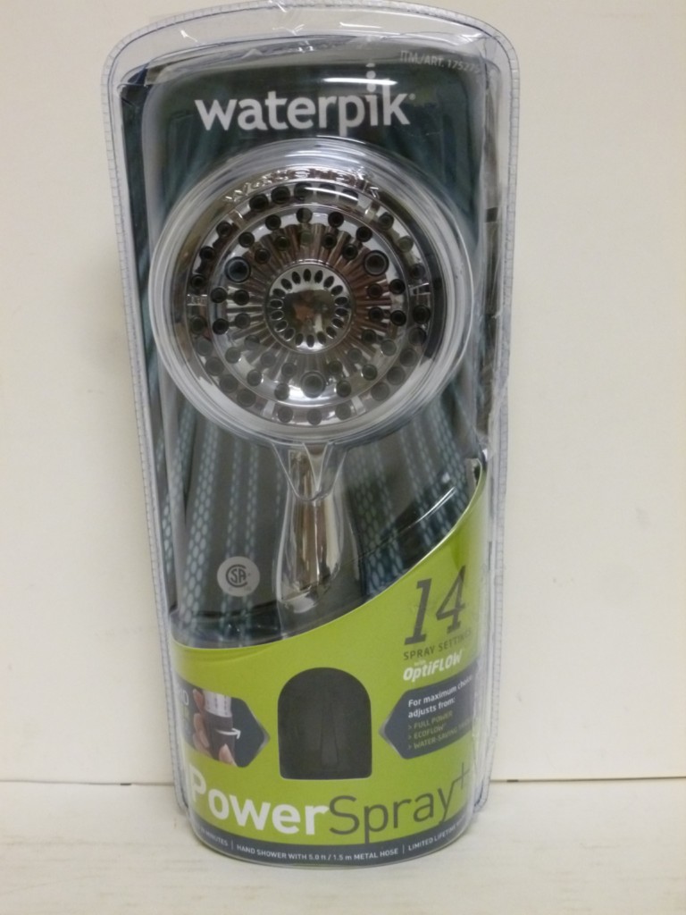 NEW! Waterpik POWER SPRAY+ 14 Setting Massage Shower Head Chrome w