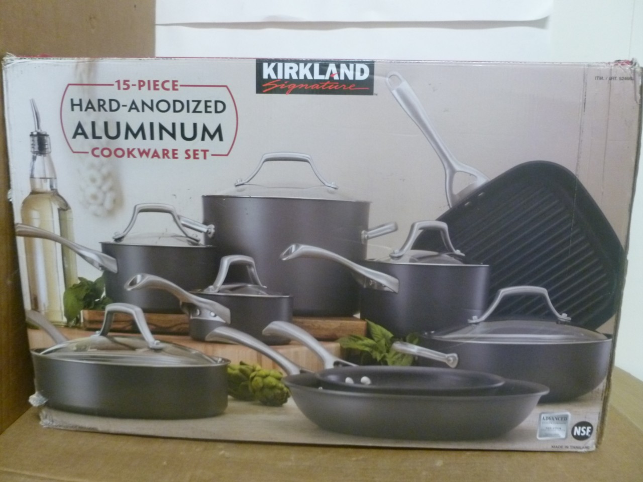 NEW! Kirkland Signature 15piece Hard Anodized Aluminum Cookware Set
