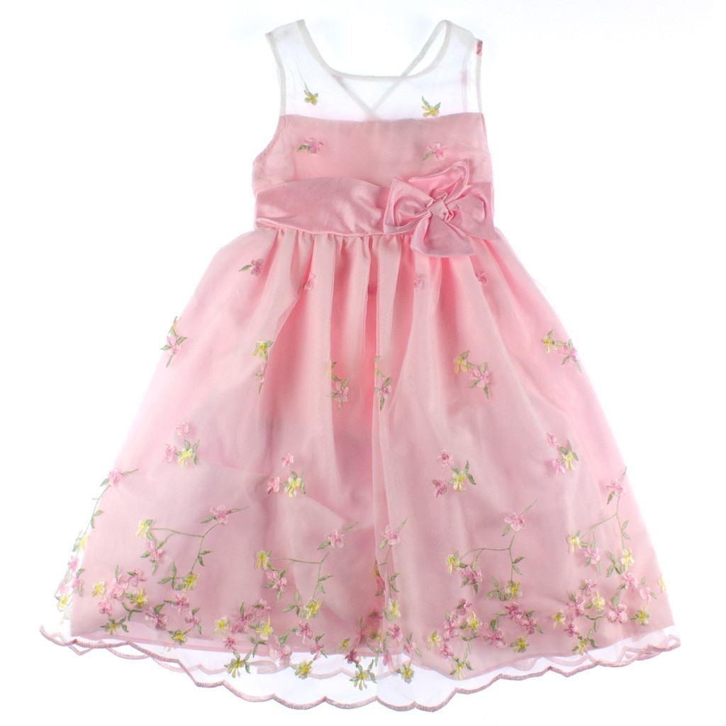 JONA MICHELLE Girls BOUTIQUE Dress Floral PINK Tea Length EASTER Sizes