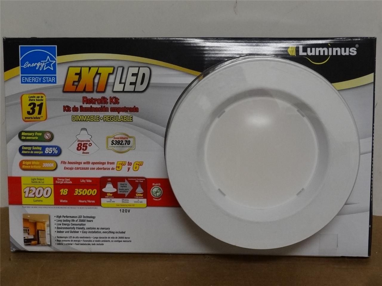 new luminus 5 quot 6 quot 18w ext led dimmable retrofit kit 1200 new luminus 5 quot 6 quot 18w ext led dimmable retrofit kit 1200