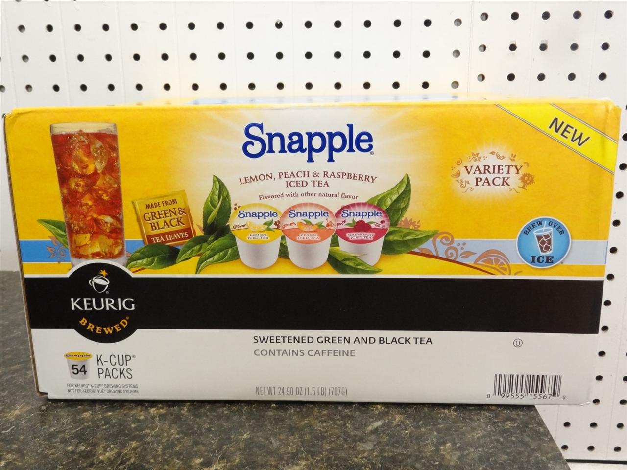 Snapple Iced Tea KCup Variety Pack 54 Count Lemon, Peach, And