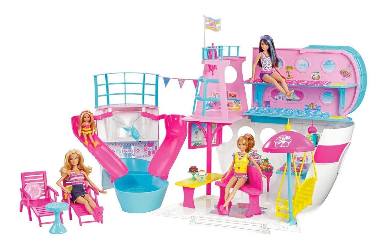 BRAND NEW Barbie Sisters Cruise Ship With Dolls Girls Toy Boat Ocean