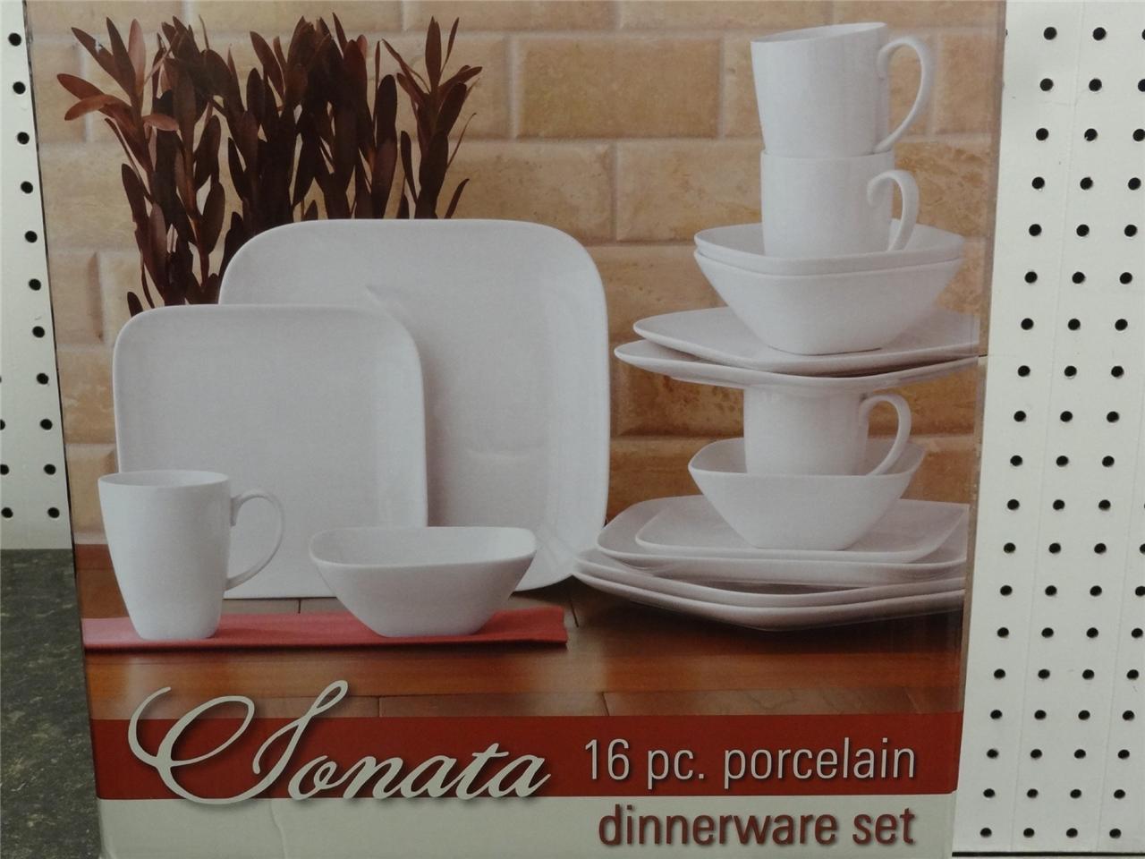 New!!! Over and Back Sonata 16 Pc. Dinnerware Set Porcelain