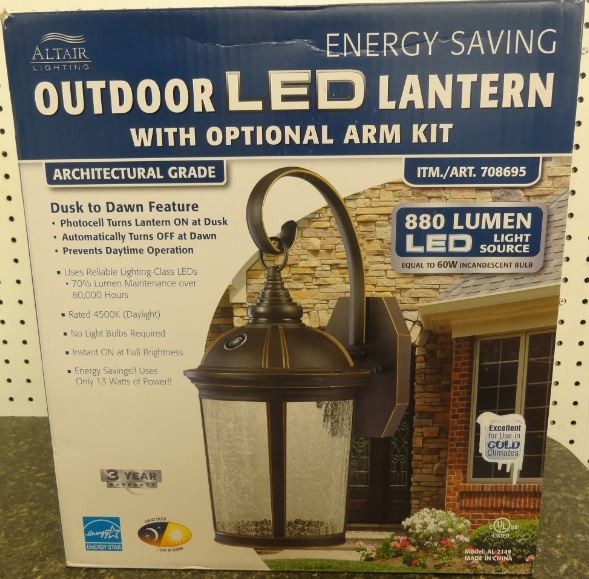 Altair Outdoor LED Lantern Light Fixture 13 Watts Lasts 60,000 hrs AL