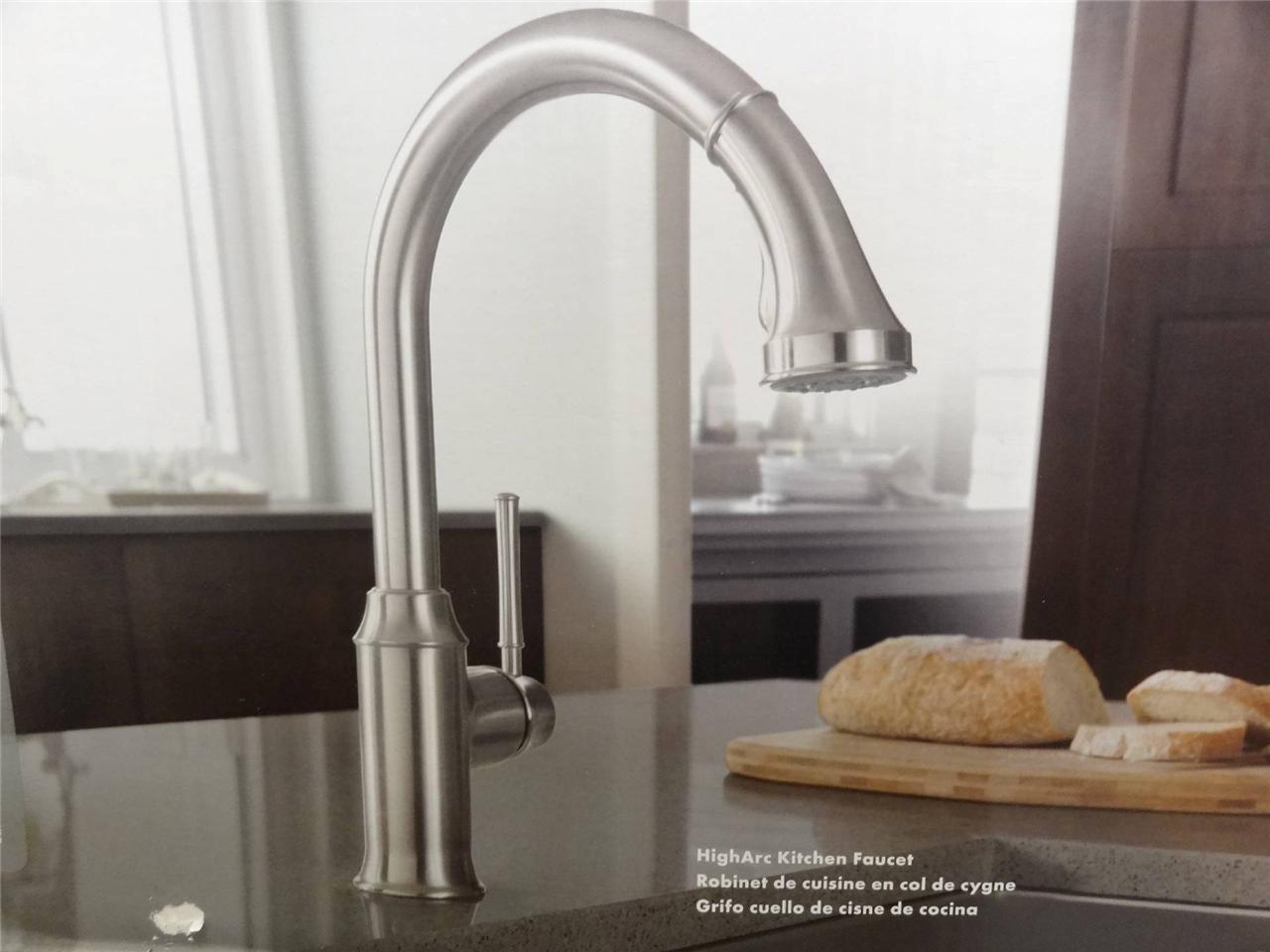 NEW! Hansgrohe Talis C 2-Spray HighArc Kitchen Faucet, Pull-Down Steel Optik NEW! Hansgrohe Talis C 2-Spray HighArc Kitchen Faucet, Pull-Down Steel Optik