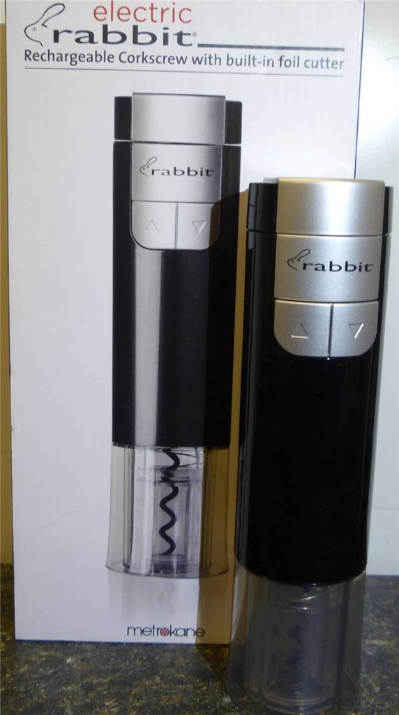 NIB! Metrokane Rabbit Electric Rechargeable Corkscrew with built in