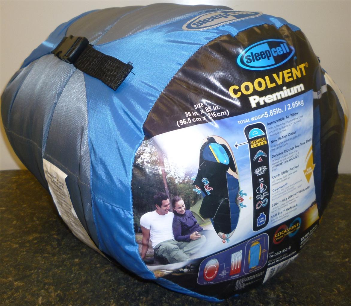 NEW! SleepCell Coolvent Premium Sleeping Bag Extra Large Blue Color