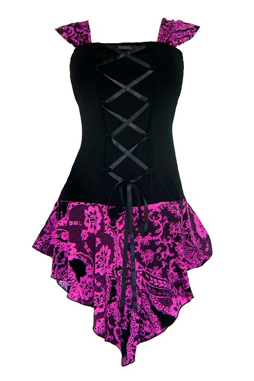 PINK PLUS SIZE GOTHIC STYLE CORSET BLOUSE 1 2 3 4 5