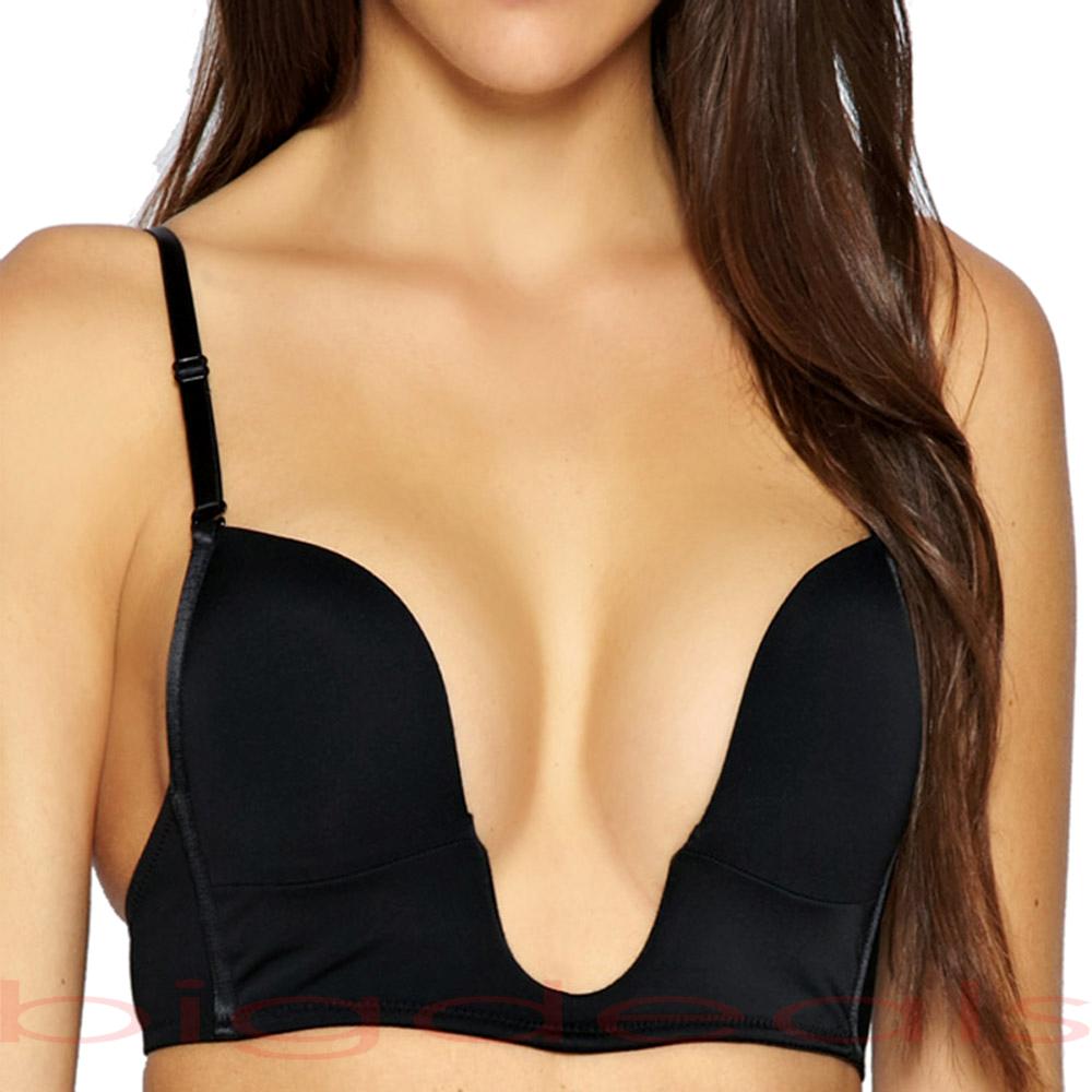 ULTRA DEEP U plunge V bra CONVERTIBLE sexy low CLEAVAGE | eBay