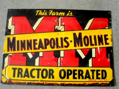 19301940fashions on Vintage 1930 S 1940 S Minneapolis Moline Tractor Embossed Sign   Ebay