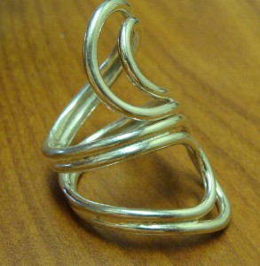STERLING SILVER HANDCRAFTED WIDE LONG ORNATE LADY RING STERLING SILVER HANDCRAFTED WIDE LONG ORNATE LADY RING