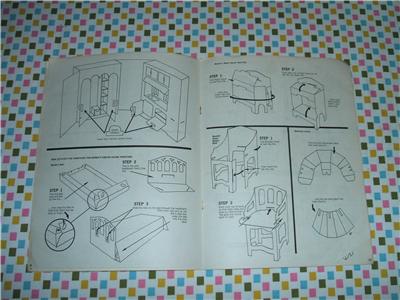 Vintage 1964 Mattel Barbie Dream House Assembly Instructions Original