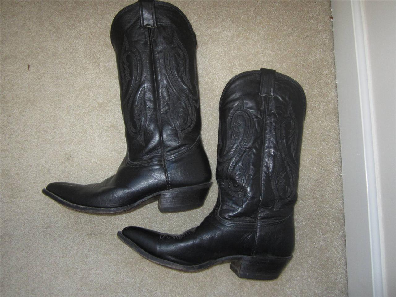 black flat cowboy boots