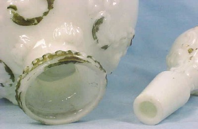 Antique Milk Bottles on Nice Antique Blue Flowers Milk Glass Perfume Bottle   2   Ebay