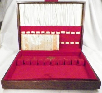 Vintage Wooden Flatware Storage Box Silverware Chest Art Deco ...