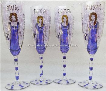 Wedding Gifts Bridesmaids on Personalised Wedding Gift Glass Bridesmaid Flower Girl   Ebay