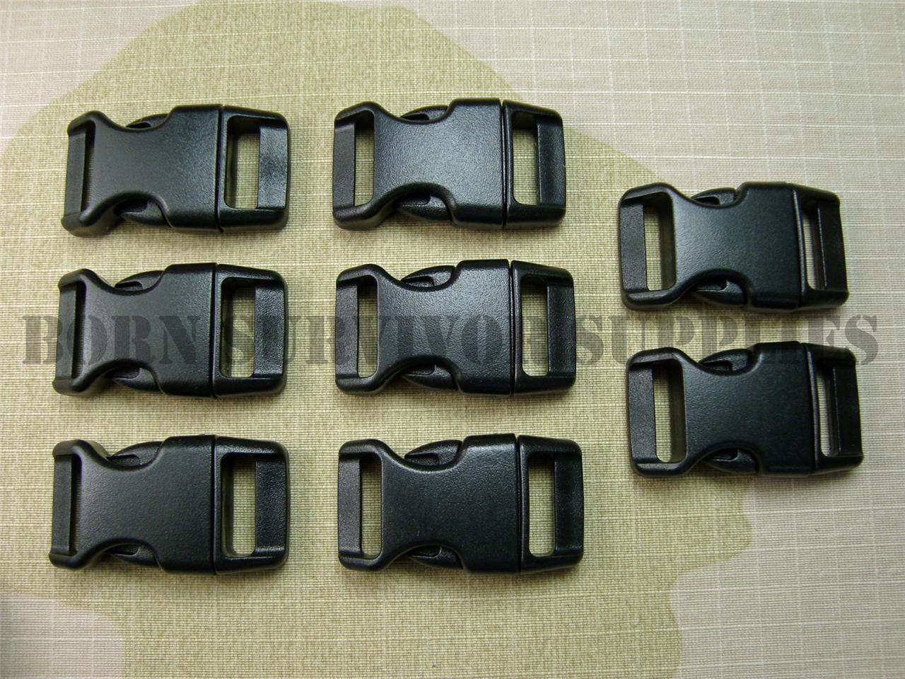 PARACORD BRACELET BUCKLE 15mm 5/8" Black Quick Release Plastic