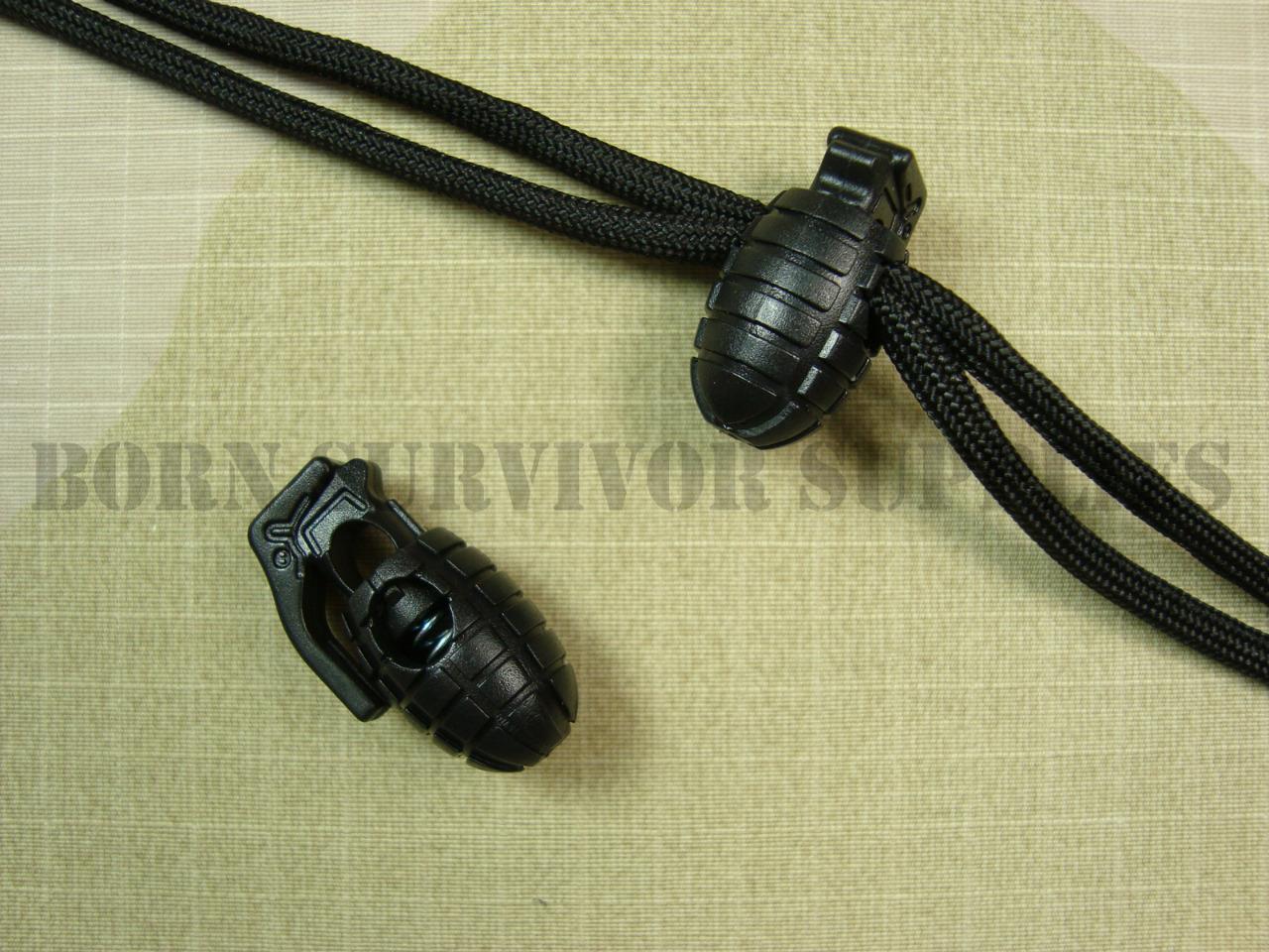 GRENADE SHAPED CORD LOCKS Strong Grip Plastic Drawstring Paracord