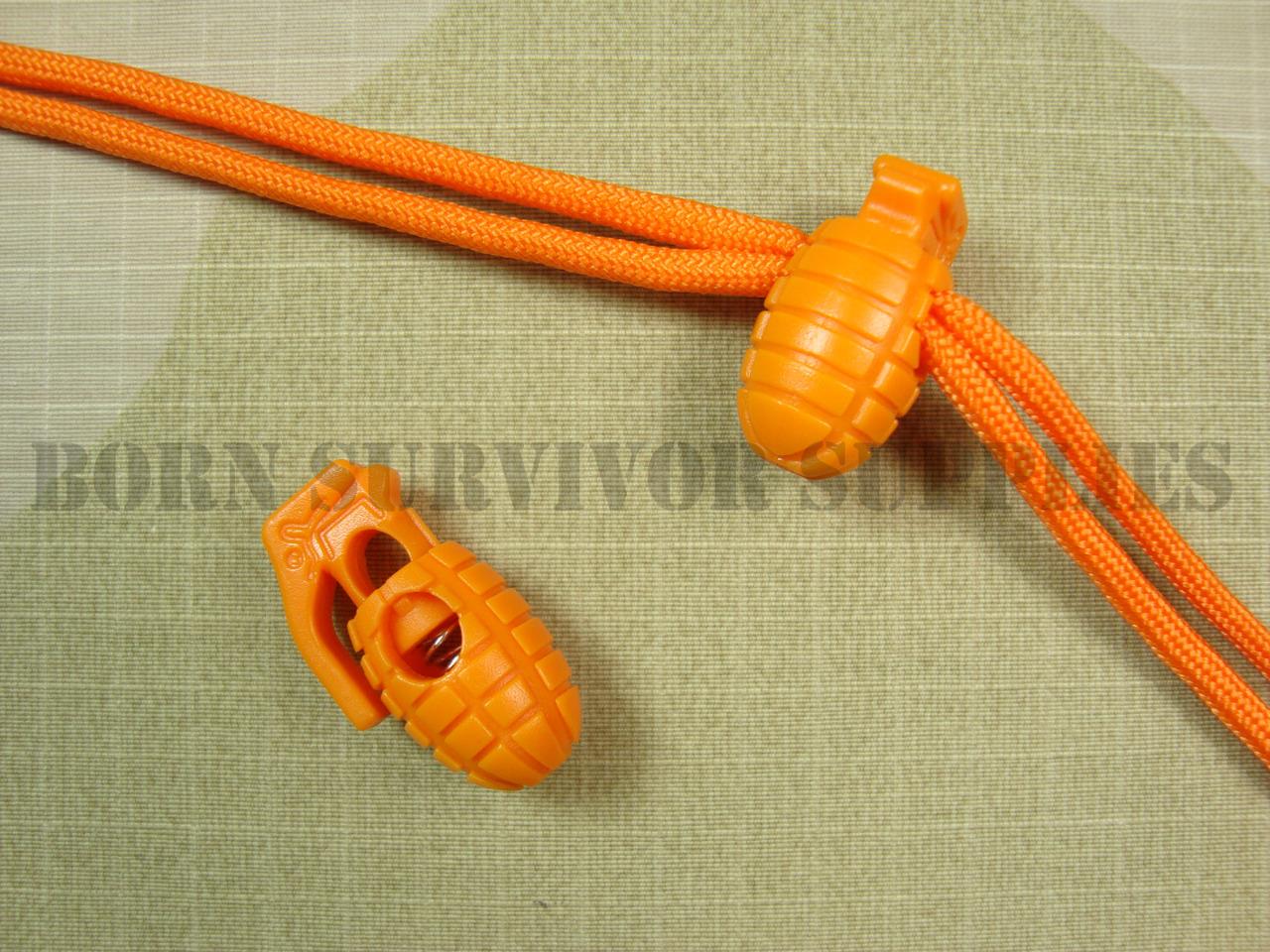 GRENADE SHAPED CORD LOCKS Strong Grip Plastic Drawstring Paracord
