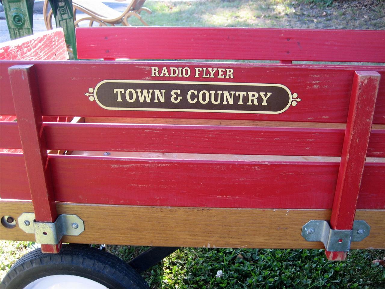 Vintage Radio Flyer Town And Country Red Wood Wagon Ebay
