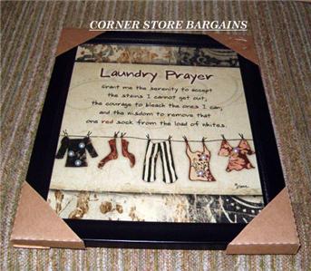 LAUNDRY ROOM Wall Decor Picture Framed Glass | eBay