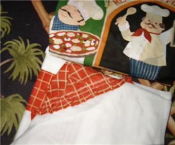 3 Pc Bistro Fat Chef Kitchen Curtains Tier And Swag Set
