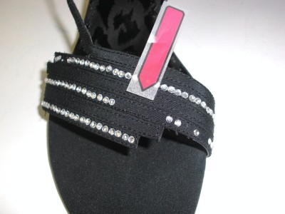 Makowsky Handbags on Renee Shona Black Satin Rhinestone Sandals Shoes 8 5 Ebay