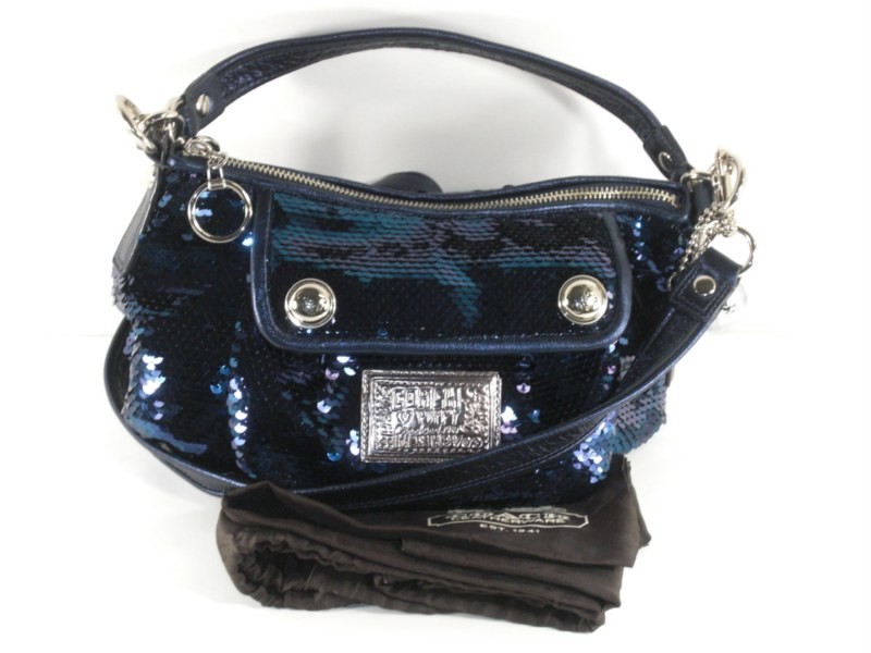 ... Coach 15381 Blue Jean Poppy Sequin Groovy Handbag Purse Authentic ... Coach 15381 Blue Jean Poppy Sequin Groovy Handbag Purse Authentic