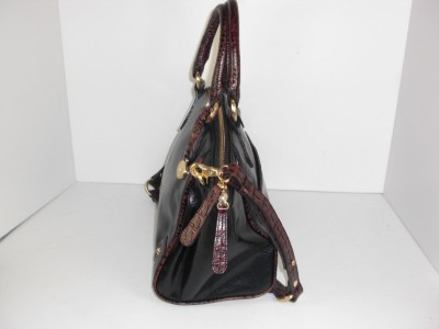 Brahmin Black Tuscan Tyler Leather Satchel Handbag Purse Authentic