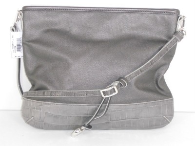 Brighton Computer  on Brighton Gray Silver Evette Cross Body Handbag Coated Canvas Authentic