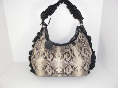Jessica Simpson Just Ruffle Snake Print Hobo Leather Like Handbag ... Jessica Simpson Just Ruffle Snake Print Hobo Leather Like Handbag ...