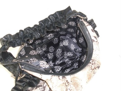 Cheap Jessica Simpson Purses on Jessica Simpson Just Ruffle Snake Print Hobo Leather Like Handbag