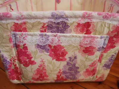Shabby Chic Bedding Purple on Pretty Chic Quilted Storage Basket Lacetrim Pink Purple   Ebay