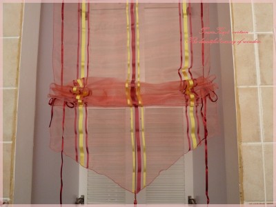 Stripes Sheer Pull Up Curtain Bath Kitchen 60x160cm A Ebay