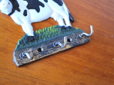  Kitchen Curtains on Cast Iron Country Cow Key Holder Hanger Hooks   Ebay
