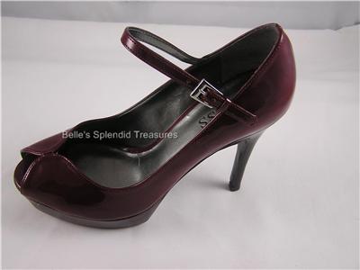 GUESS WG ALBANY PLATFORM  PUMP BURGUNDY 6  36.5 NEW$179