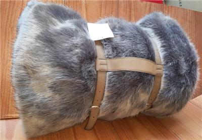 Restoration Hardware Luxe Faux Fur Throw 50"x 60"~ Graphite ~ | eBay