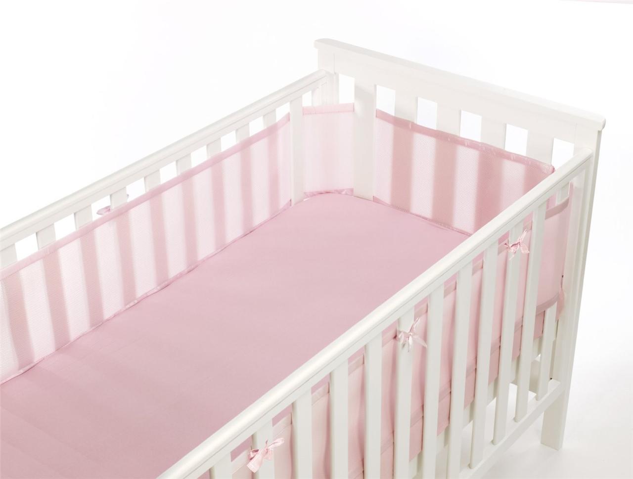 Baby Infant Breathable Soft Cot CotBed Mesh Liner Bumper Wrap 4 Sides Adjustable