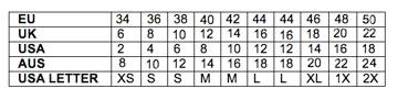 idilvice international size chart