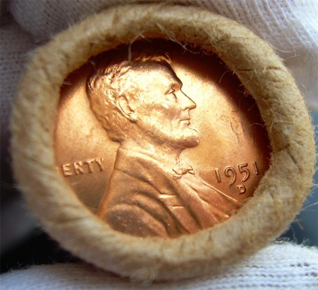 1951-D LINCOLN WHEAT CENTS~GEM BU 25c RED CENT ROLL *NR | eBay