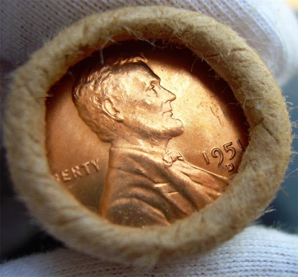 1951-D LINCOLN WHEAT CENTS~GEM BU 25c RED CENT ROLL *NR | eBay