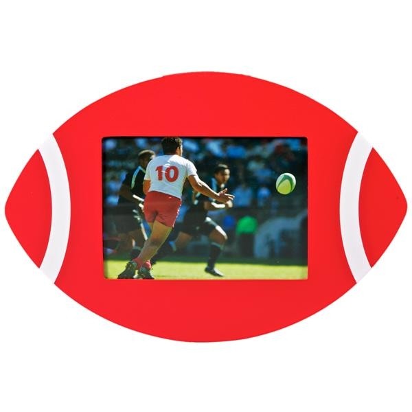 In the Frame RUGBY BALL PHOTO FRAME man/dad/boys/sports WHITE/RED/BLUE