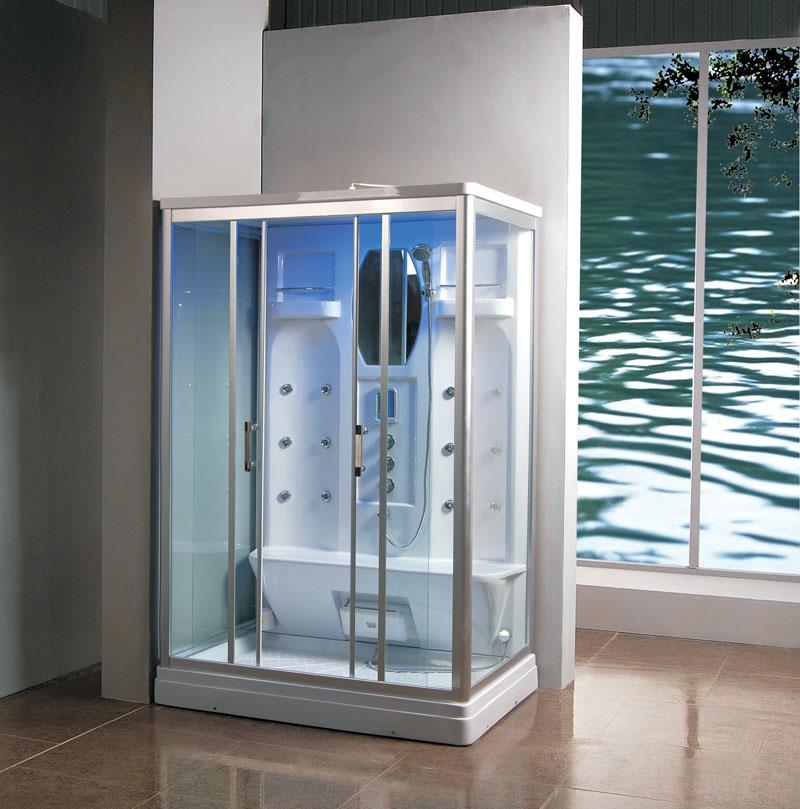 1400 x 900 Thermostatic Steam Shower Enclosure Cubicle Large Bench Seat