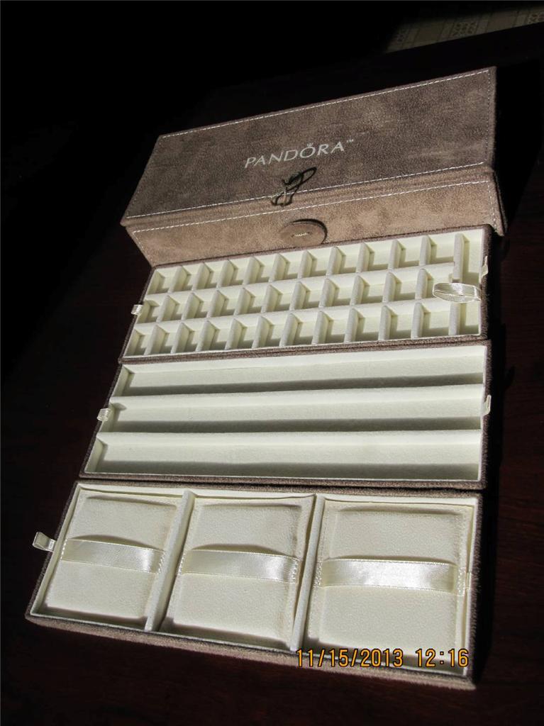 Authentic Pandora Suede Travel Jewelry Box 3 tier | eBay