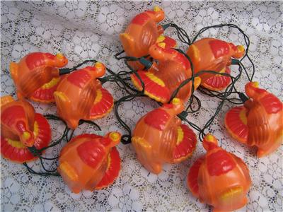 THANKSGIVING BLOW MOLD HARD PLASTIC TURKEY LIGHT STRING ...