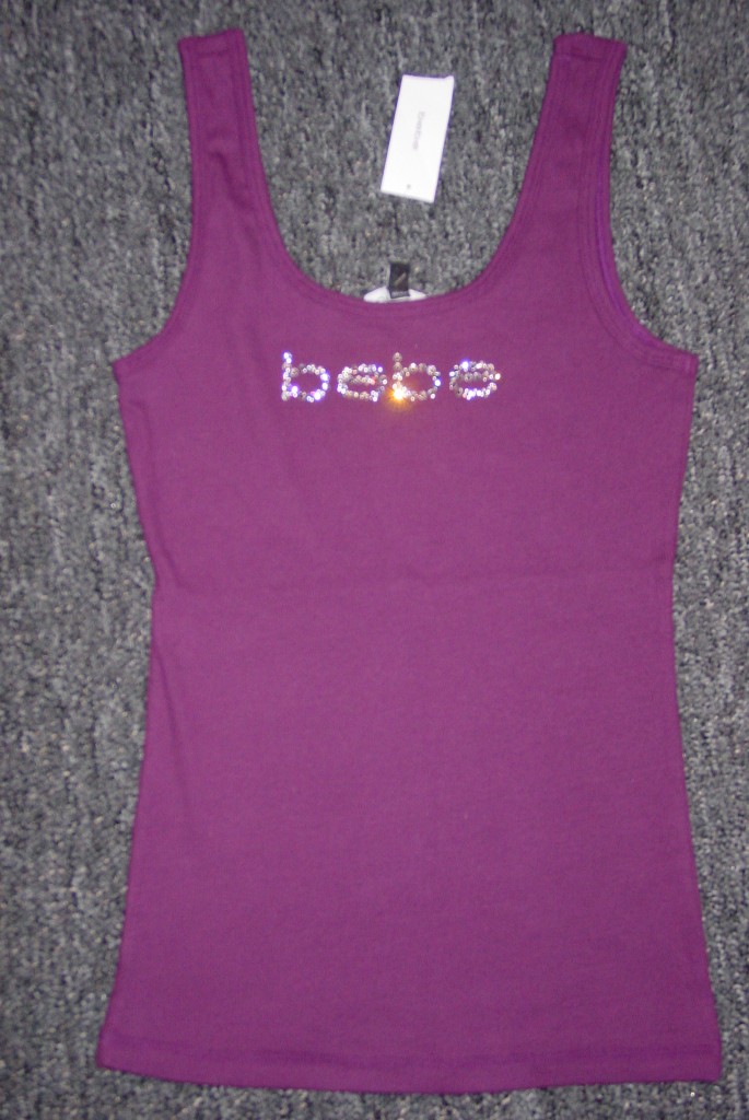 BEBE RHINESTONE logo tank top *ALL SIZES* eBay