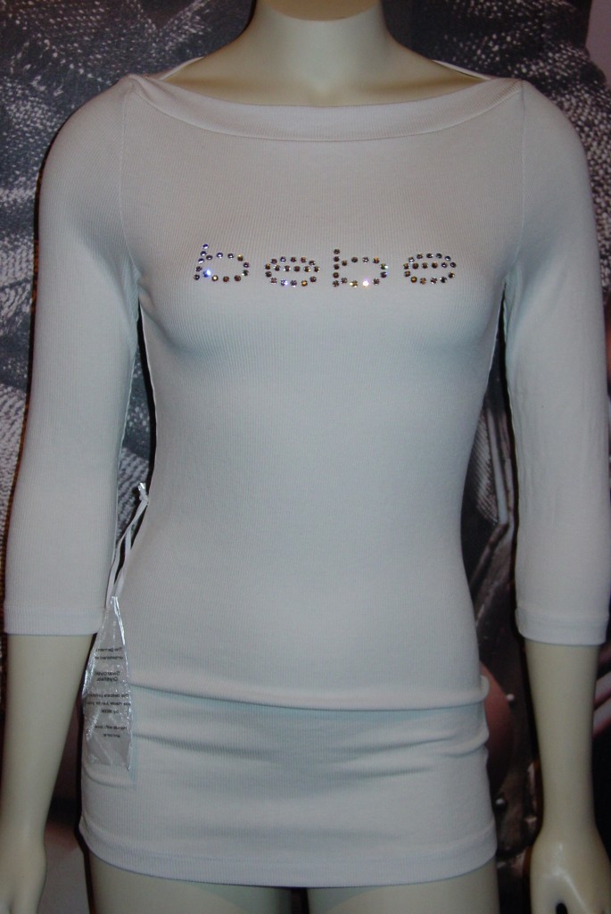 *XS*S*M*L BEBE RHINESTONE logo ribbed top *vneck*boatneck*long*short