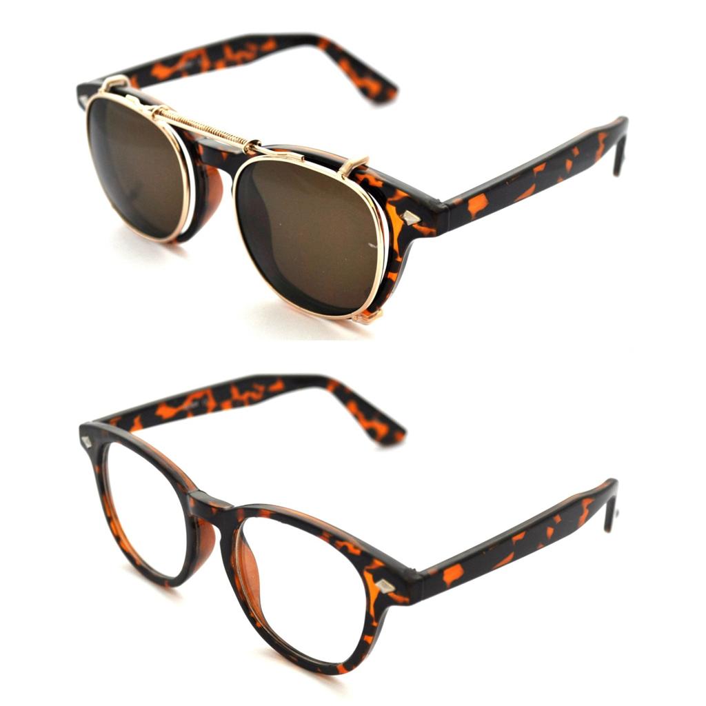 VTG 50's Style Removable Lens Black Wayfarer Sunglasses Retro Glasses