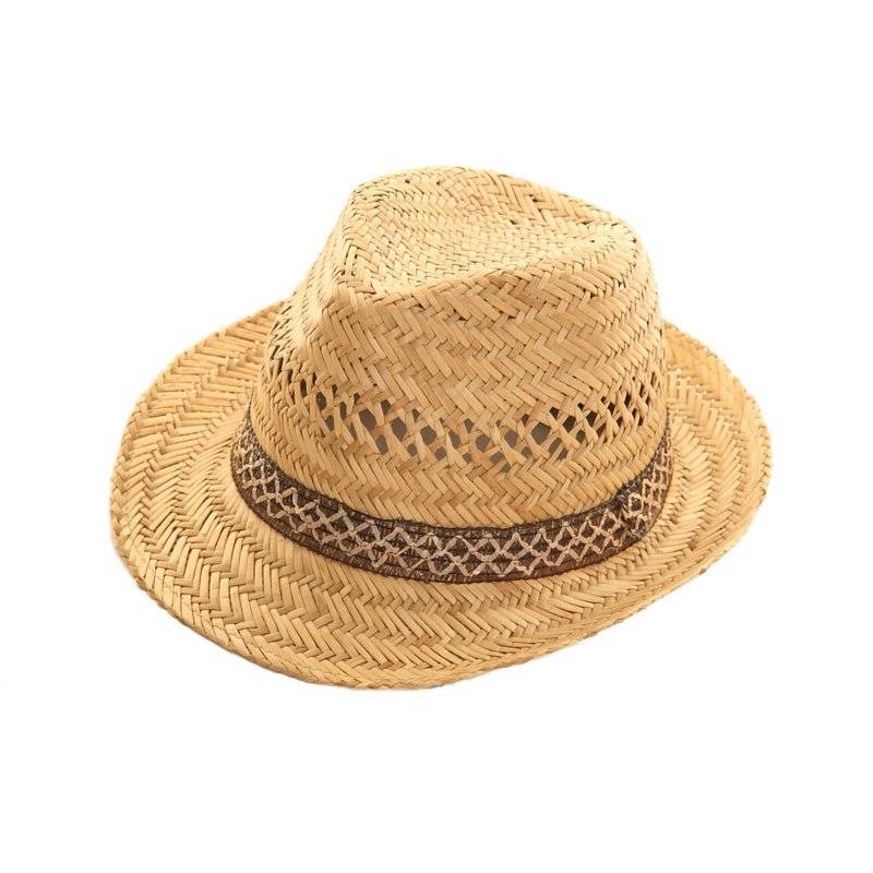 Straw Trilby Hat S/M/L Summer Festival Sun Panama Hat Unisex Men/Women